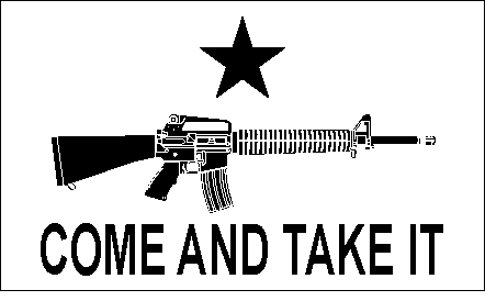 Come And Take It Flag With Assault Rifle(c) 1994 DCT