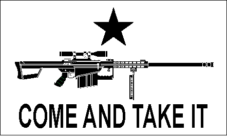 Come And Take It Flag With Assault Rifle(c) 1994 DCT