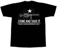 T-shirt with Come And Take It flag .50 BMG